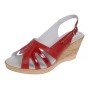 Sandale dama rosii din piele naturala box cu lac si talpa tip pana S89LR
